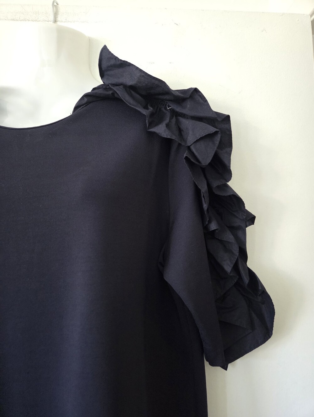 COS Navy Ruffle Sleeve Shift Dress - Picture 4 of 7
